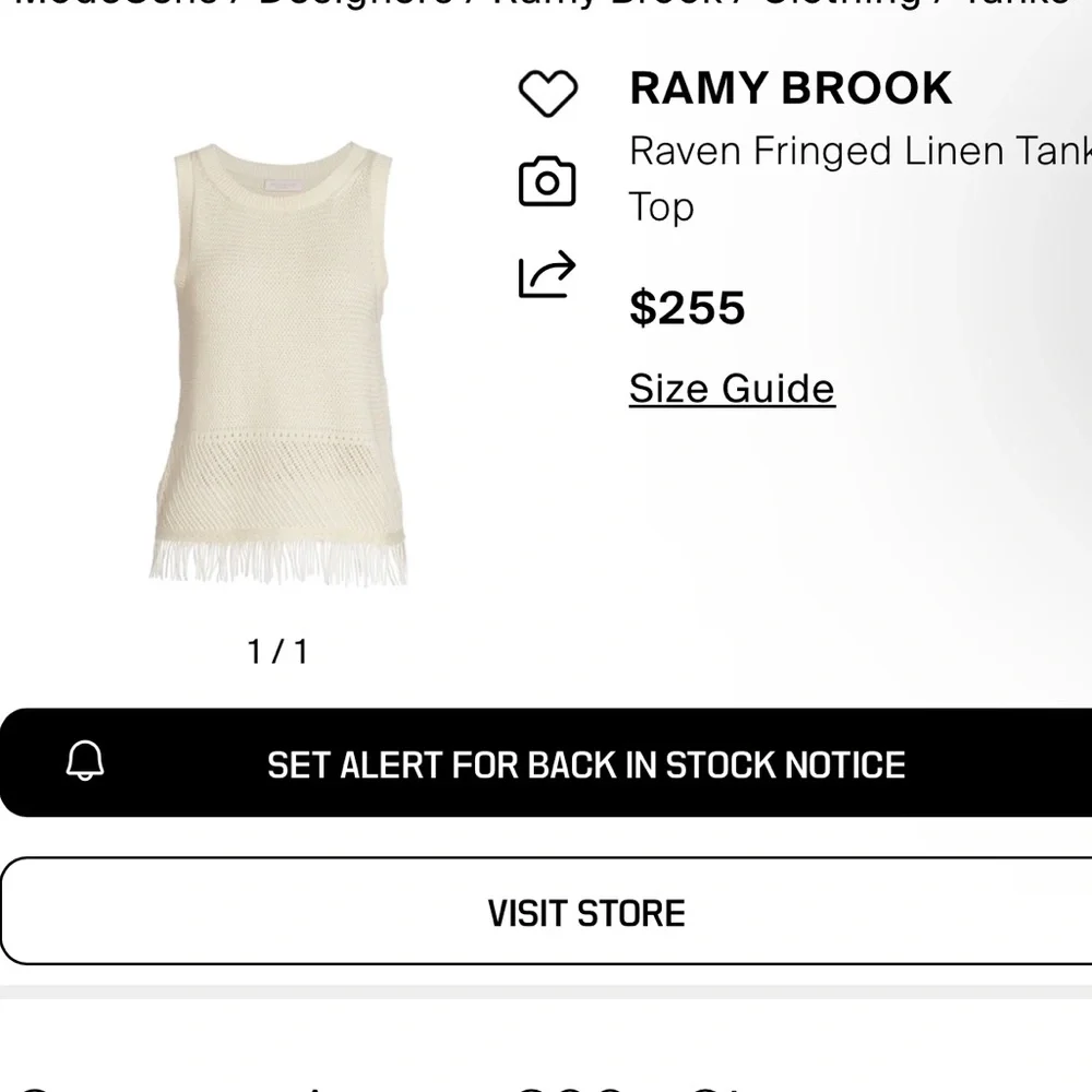 Ramy Brook Fringed Linen Tank Top - Picture 3 of 12